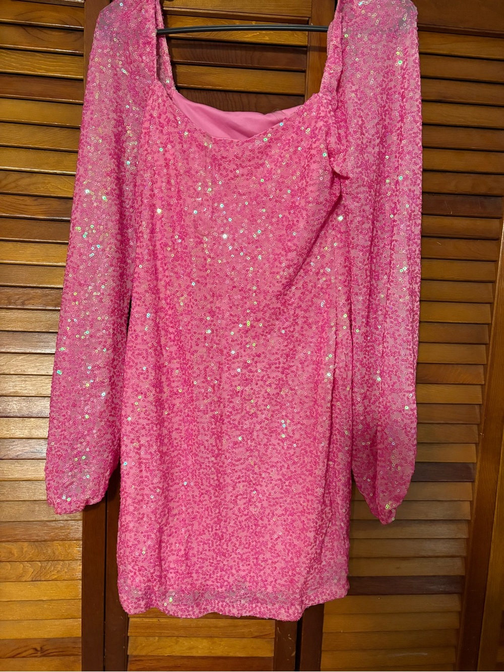 Xtraordinary Pink Sequin Long-Sleeve Girls' Party Dress